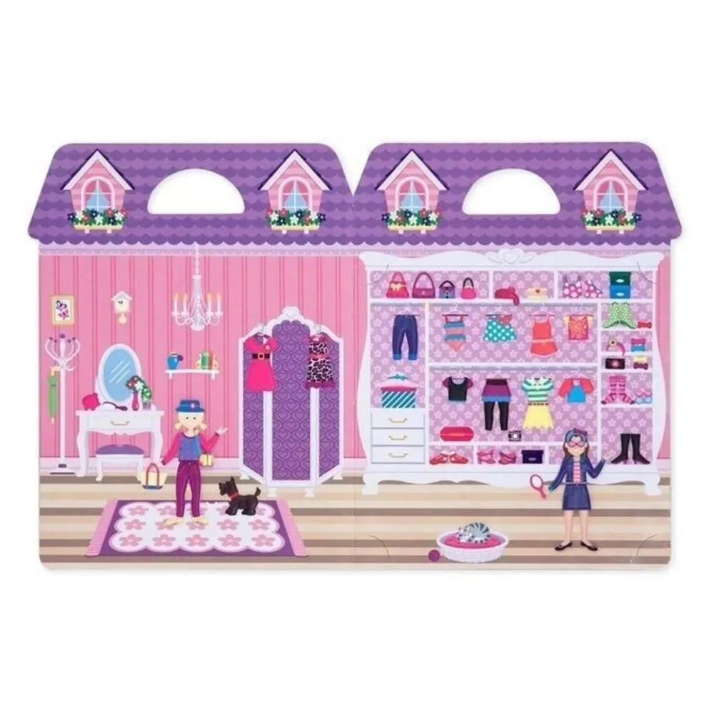 Melissa & Doug Dress Up 76 Reusable Puffy Sticker Play Set w/ Fold & Go Scenes